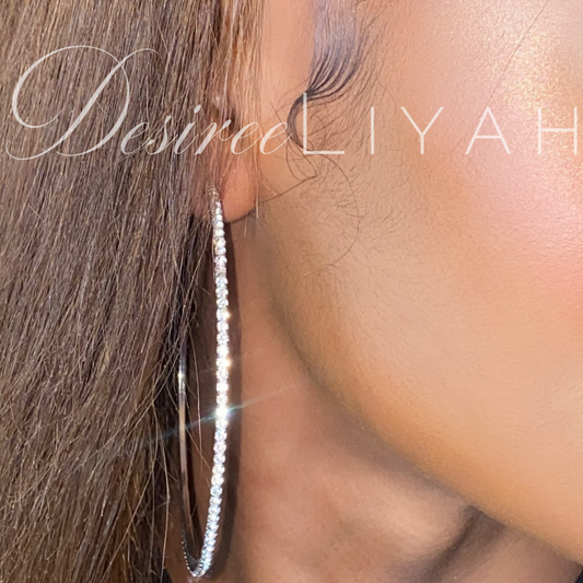 DesireeLiyah Silver Studded 80mm Hoop