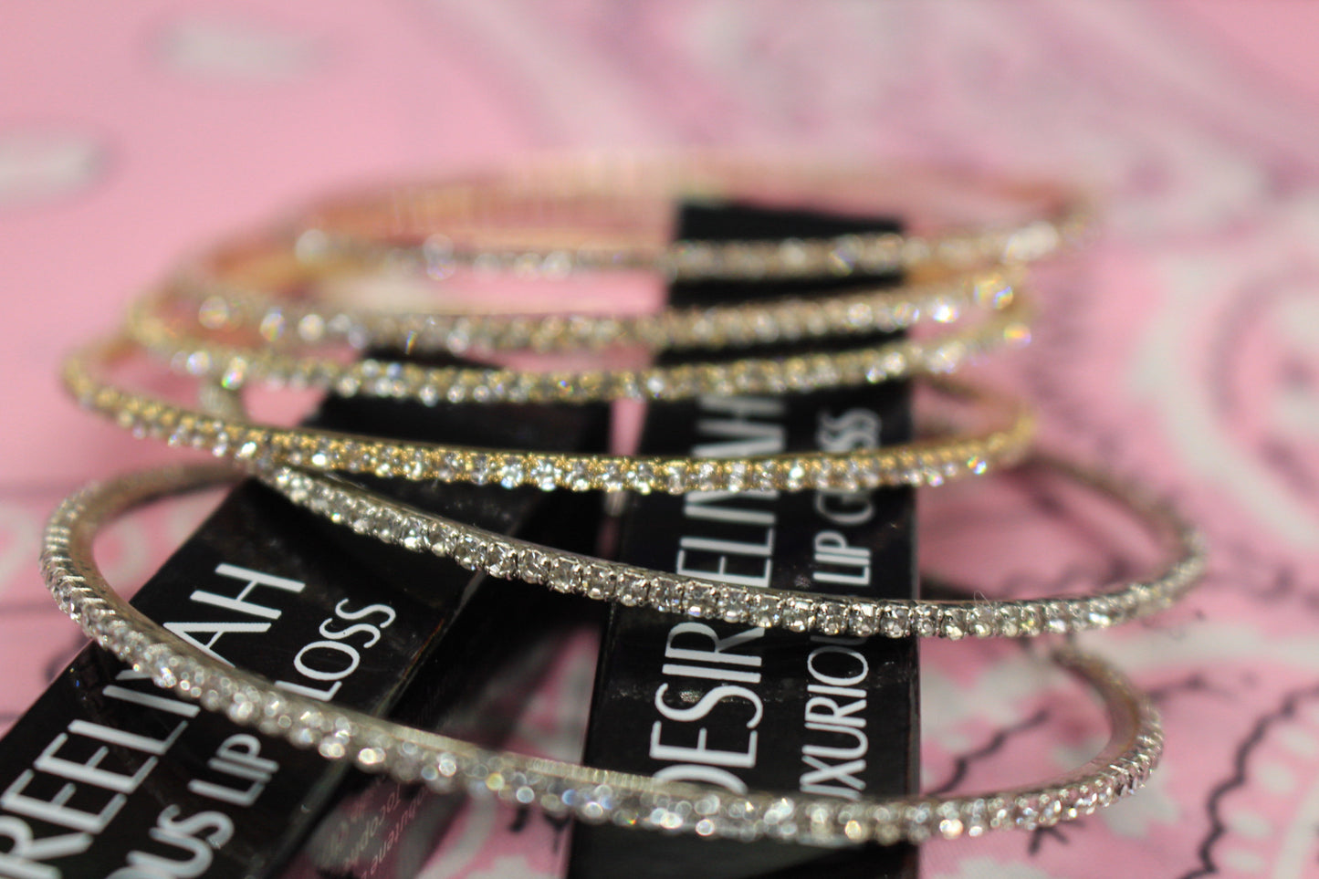 DesireeLiyah Gold Studded 80mm Hoop