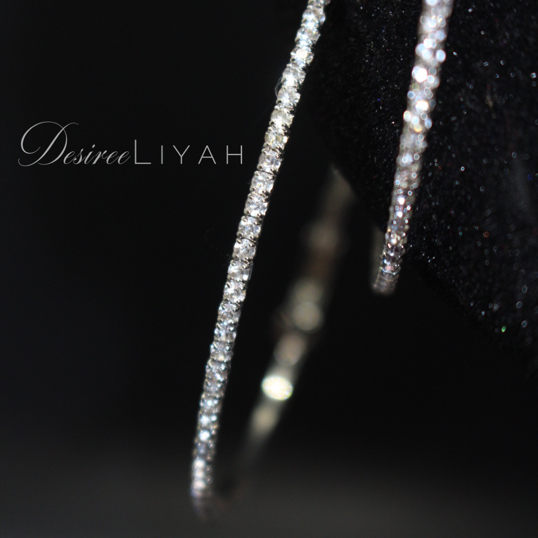 DesireeLiyah Silver Studded 80mm Hoop
