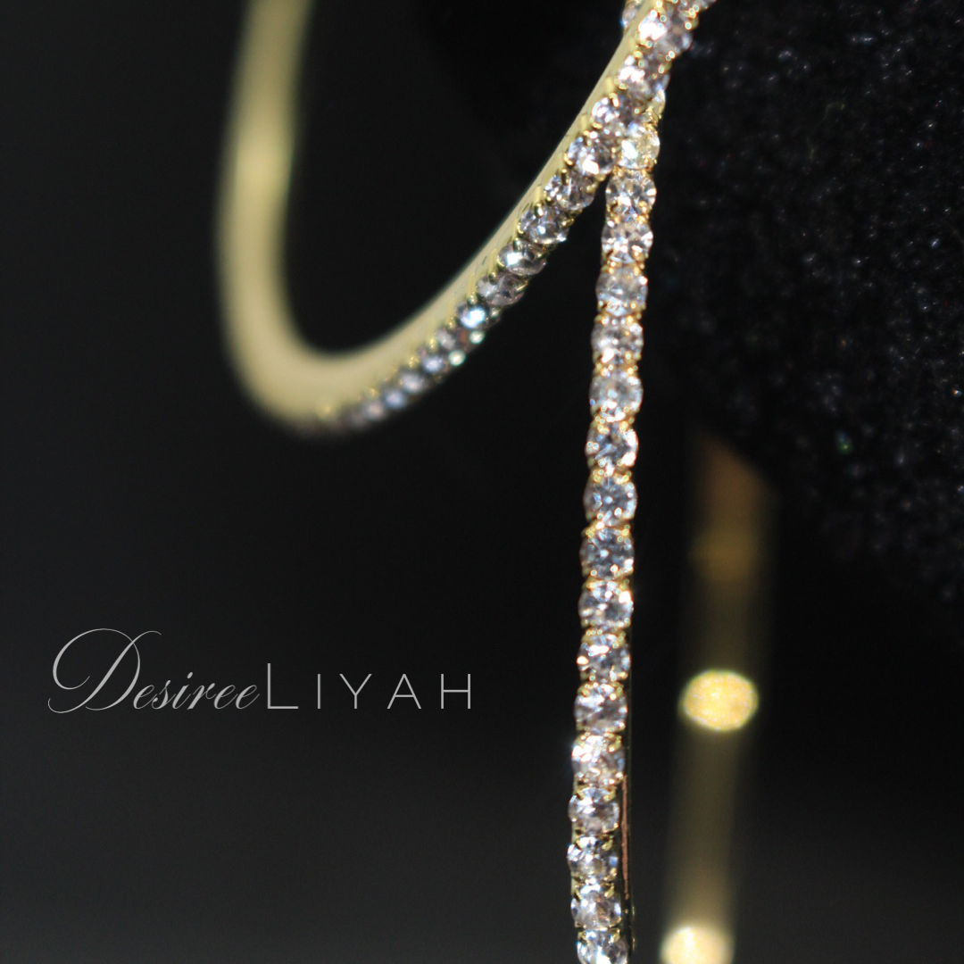 DesireeLiyah Gold Studded 80mm Hoop