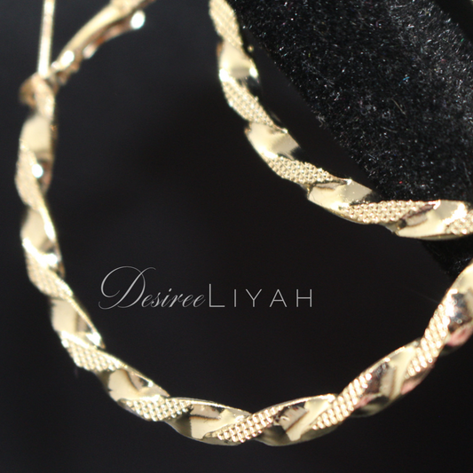 DesireeLiyah Spiral 50mm Gold/Silver Hoop